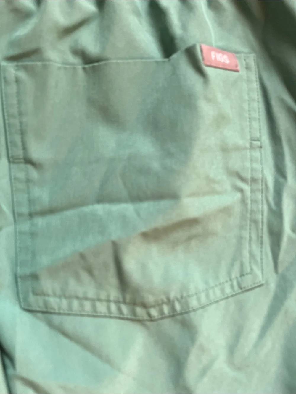 FIGS FREEx Zamora Jogger Scrub Pants Size L Green Pink Drawstring EUC